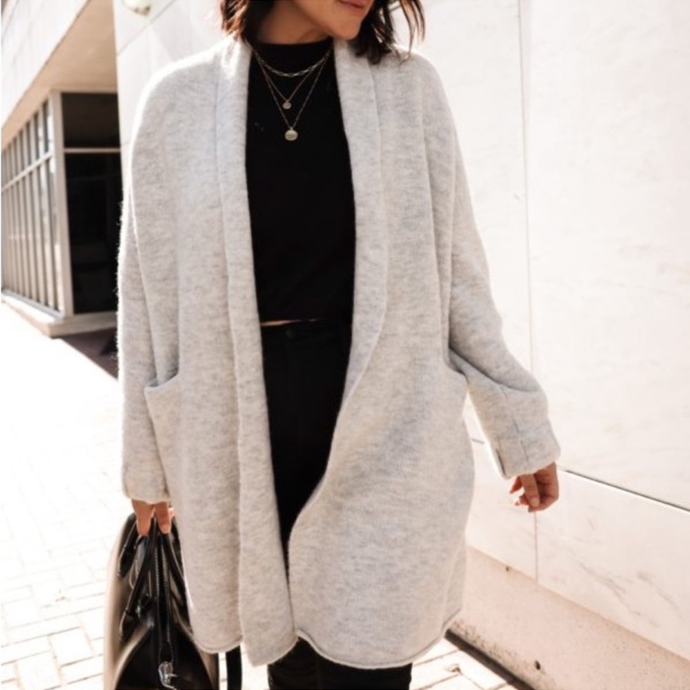Madewell white/gray Cardigan coat